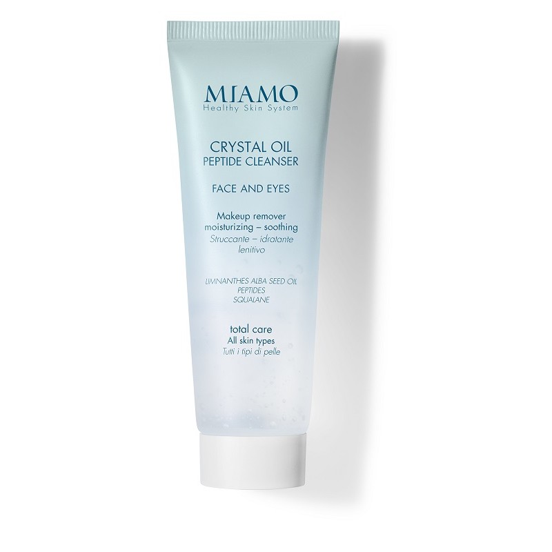 Tubo Miamo Total Care Minisize Crystal Oil Peptide Cleanser struccante idratante e lenitivo 50ml Tubo Miamo Total Care Minisize Crystal Oil Peptide Cleanser struccante idratante e lenitivo 50ml