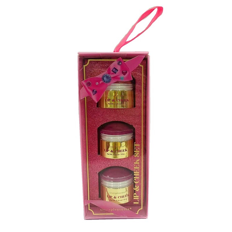 Simple Pleasure Lip&cheek Balm Set per Idratazione e Colore Labbra e Guance 3x10g Simple Pleasure Lip&cheek Balm Set per Idratazione e Colore Labbra e Guance 3x10g