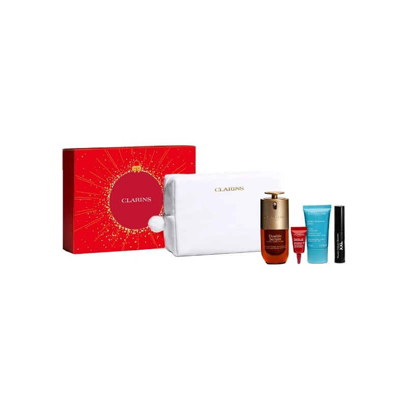 Clarins Value Set Double Serum 9 Xmas 25 per Routine Anti-Età e Idratazione Viso Trousse 4 Prodotti