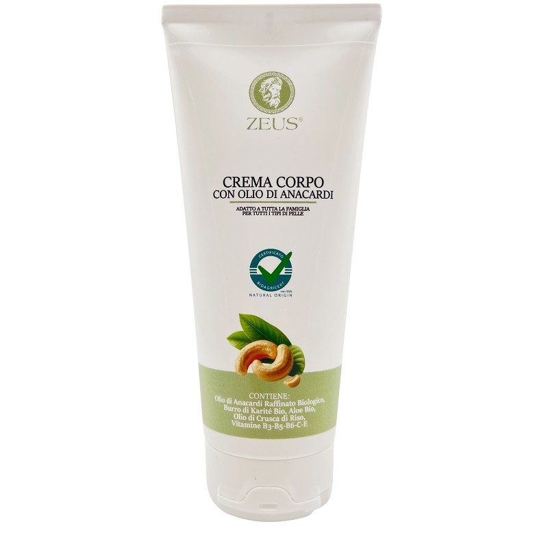 Crema corpo con olio di anacardi Idratante Protettiva per Pelle Secca Tubo da 200ml