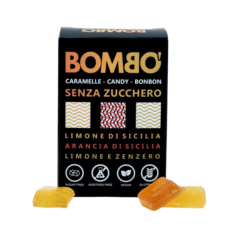 Bombo' Tris Agrumi Senza Zucchero caramelle agrumi senza glutine 40 g Bombo' Tris Agrumi Senza Zucchero caramelle agrumi senza glutine 40 g