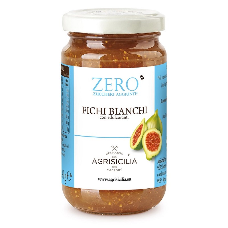 Agrisicilia Zero Zuccheri Aggiunti Fichi Bianchi confettura senza zuccheri aggiunti vasetto 240 g Agrisicilia Zero Zuccheri Aggiunti Fichi Bianchi confettura senza zuccheri aggiunti vasetto 240 g