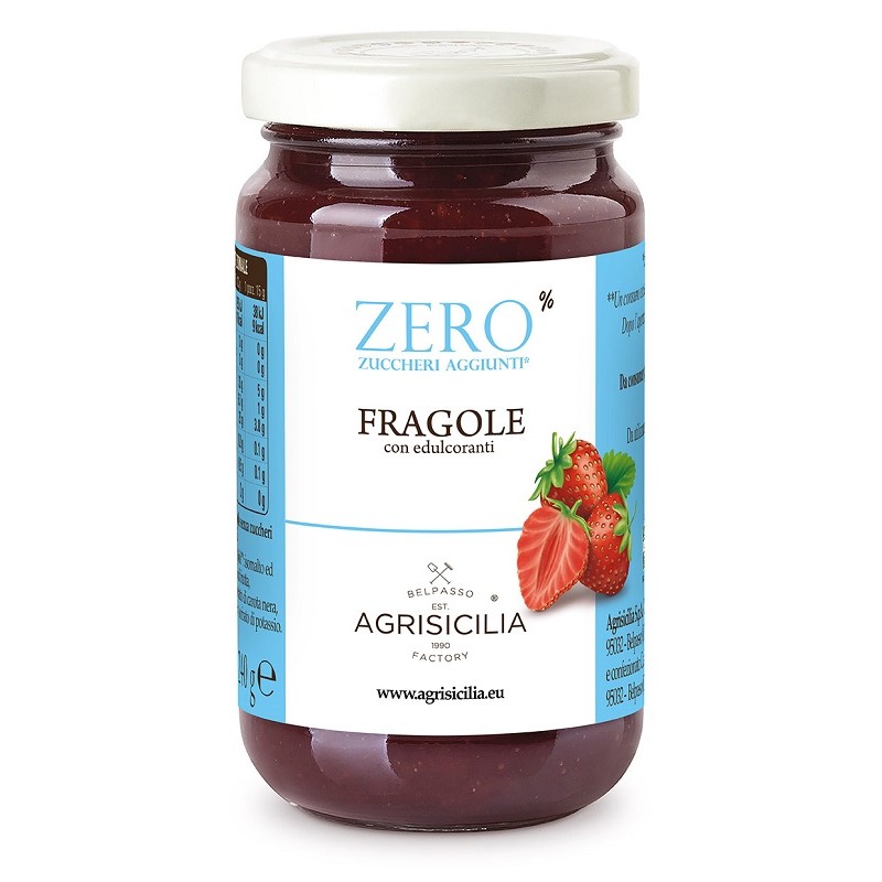 Agrisicilia Zero Zuccheri Aggiunti Fragole confettura senza zuccheri aggiunti per dieta e colazione 240 g Agrisicilia Zero Zuccheri Aggiunti Fragole confettura senza zuccheri aggiunti per dieta e colazione 240 g