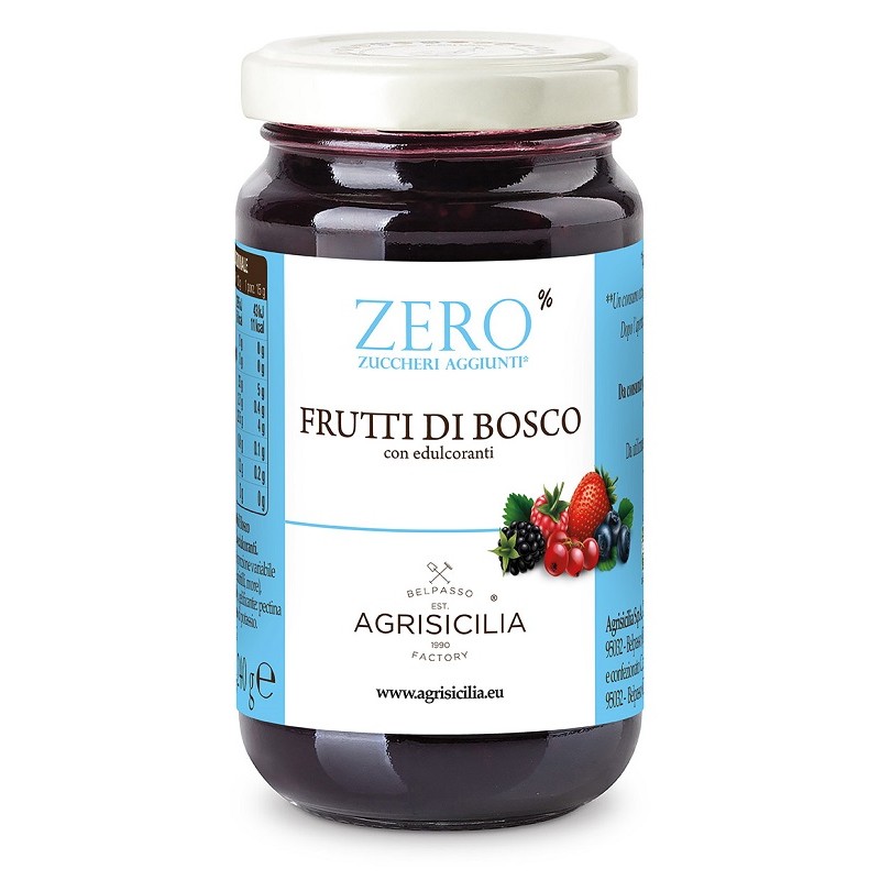 Agrisicilia Zero Zuccheri Aggiunti Frutti di Bosco confettura senza zuccheri aggiunti vasetto 240 g Agrisicilia Zero Zuccheri Aggiunti Frutti di Bosco confettura senza zuccheri aggiunti vasetto 240 g