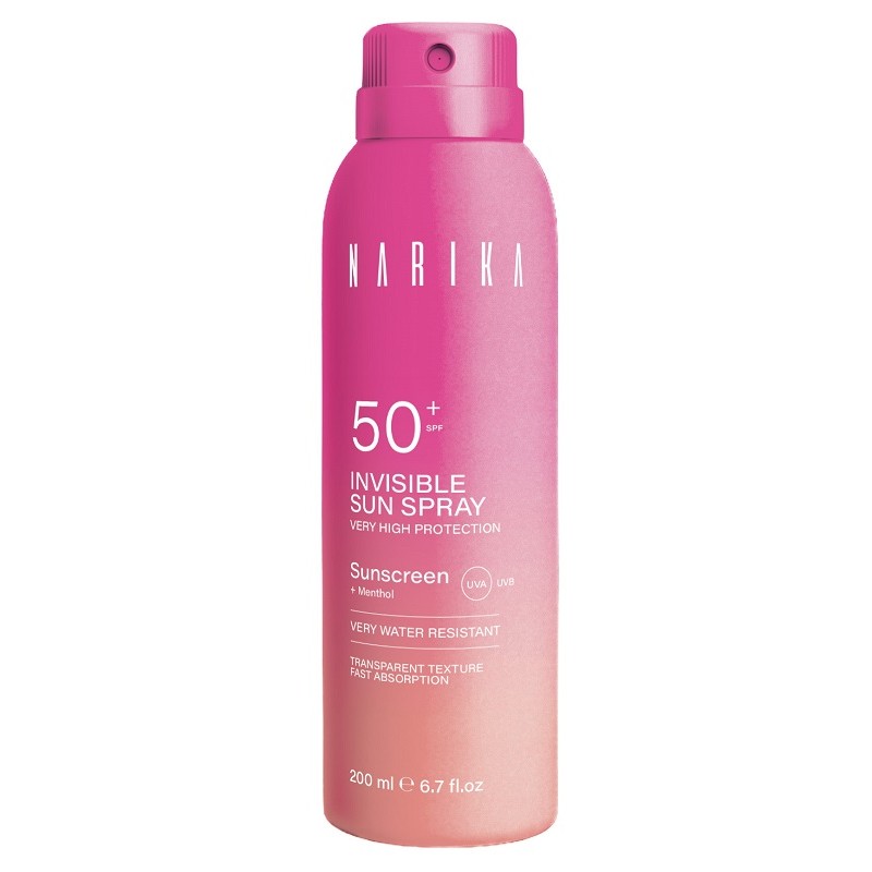 Flacone Narika Invisible Sun Spray Spf50+ Protezione Solare Trasparente Viso e Corpo 200ml Flacone Narika Invisible Sun Spray Spf50+ Protezione Solare Trasparente Viso e Corpo 200ml