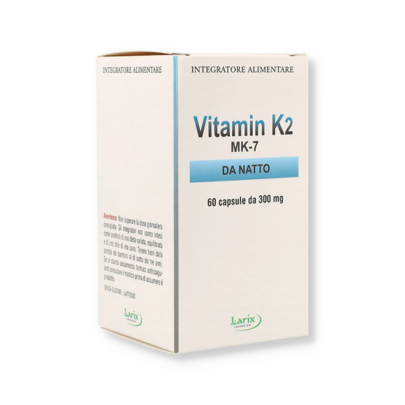 confezione di Larix Vitamin K2 Integratore per le Ossa 60 Capsule confezione di Larix Vitamin K2 Integratore per le Ossa 60 Capsule