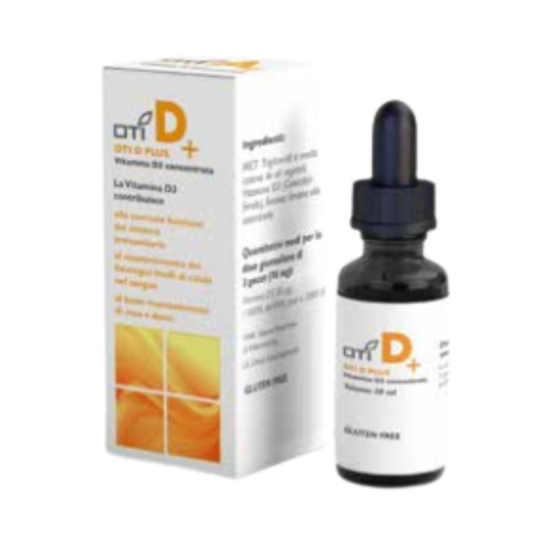 Flacone contagocce di OTI D Plus Integratori di Vitamina D nel formato da 20ml Flacone contagocce di OTI D Plus Integratori di Vitamina D nel formato da 20ml