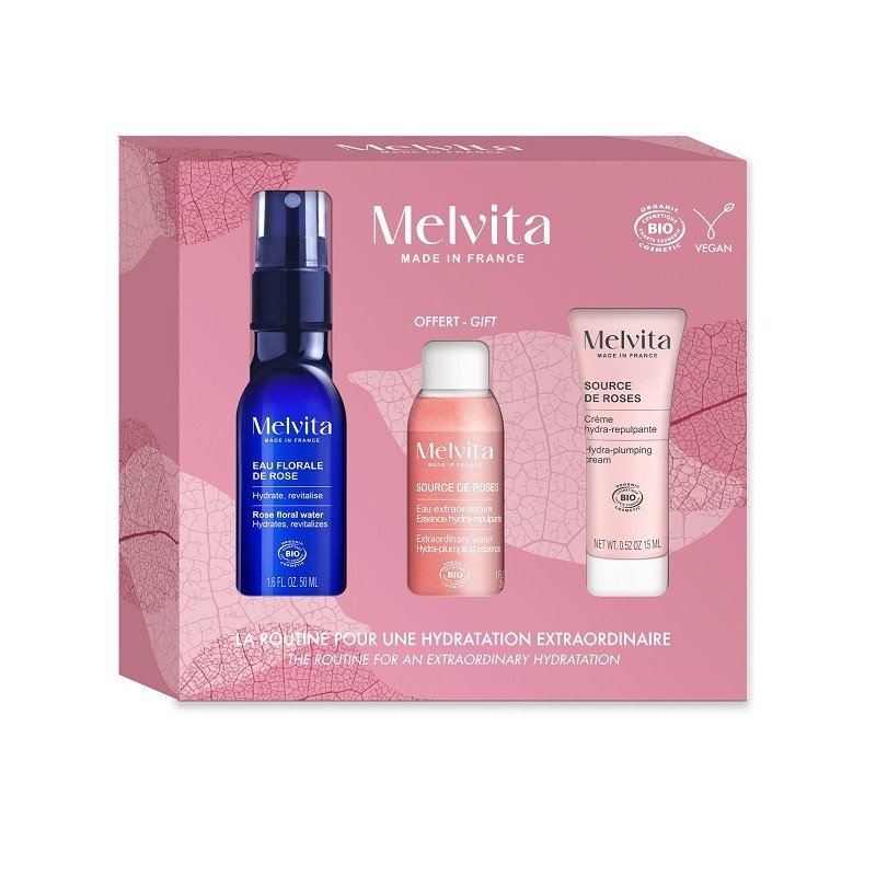 Melvita Source De Roses Cofanetto per Idratazione e Luminosità Viso 1x50ml + 1x30ml + 1x15ml Melvita Source De Roses Cofanetto per Idratazione e Luminosità Viso 1x50ml + 1x30ml + 1x15ml