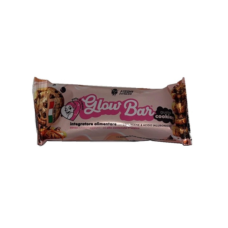 Mega Fitness Glow Bar Cookies snack proteico per pelle e capelli barretta da 35g Mega Fitness Glow Bar Cookies snack proteico per pelle e capelli barretta da 35g