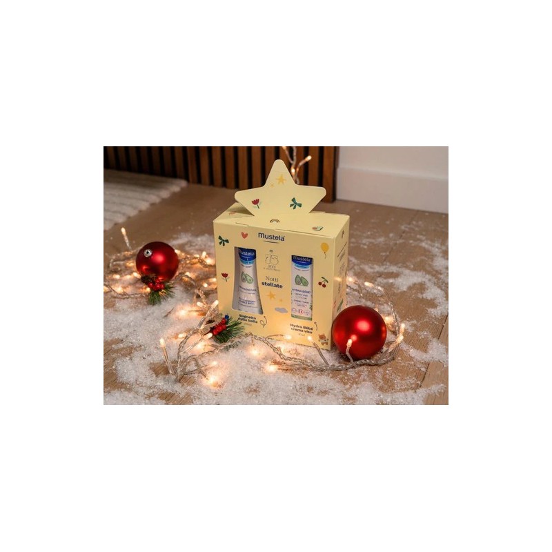 Confezione di Mustela Notti Stellate Cofanetto con Bagnetto Mille Bolle 200ml + Crema Viso 40 ml + Lucina Notte Omaggio Confezione di Mustela Notti Stellate Cofanetto con Bagnetto Mille Bolle 200ml + Crema Viso 40 ml + Lucina Notte Omaggio