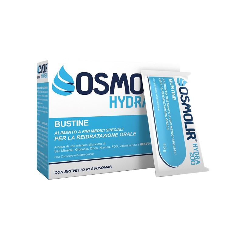 Osmolir Hydra 200 integratore reidratante bustine per diarrea e vomito 14 bustine da 4,5 g Osmolir Hydra 200 integratore reidratante bustine per diarrea e vomito 14 bustine da 4,5 g
