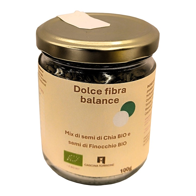 Dolce Fibra Balance Mix Semi Chia Bio e Semi Finocchio Bio per Benessere Intestinale Vasetto 100 g Dolce Fibra Balance Mix Semi Chia Bio e Semi Finocchio Bio per Benessere Intestinale Vasetto 100 g