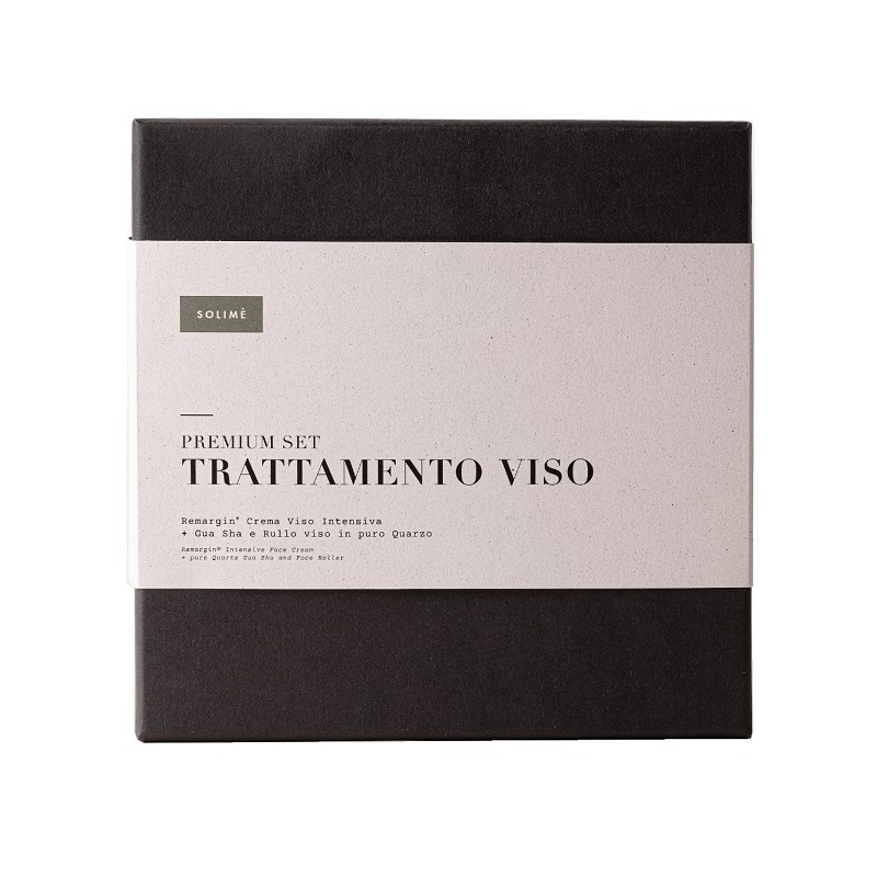 Premium Set Trattamento Viso Remargin per Pelle Luminosa e Tonica Crema 50ml + Gua Sha + Rullo Viso