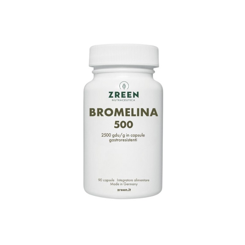 barattolo di Zreen Bromelina 500 Integratore per Digestione e Drenaggio 90 Capsule
