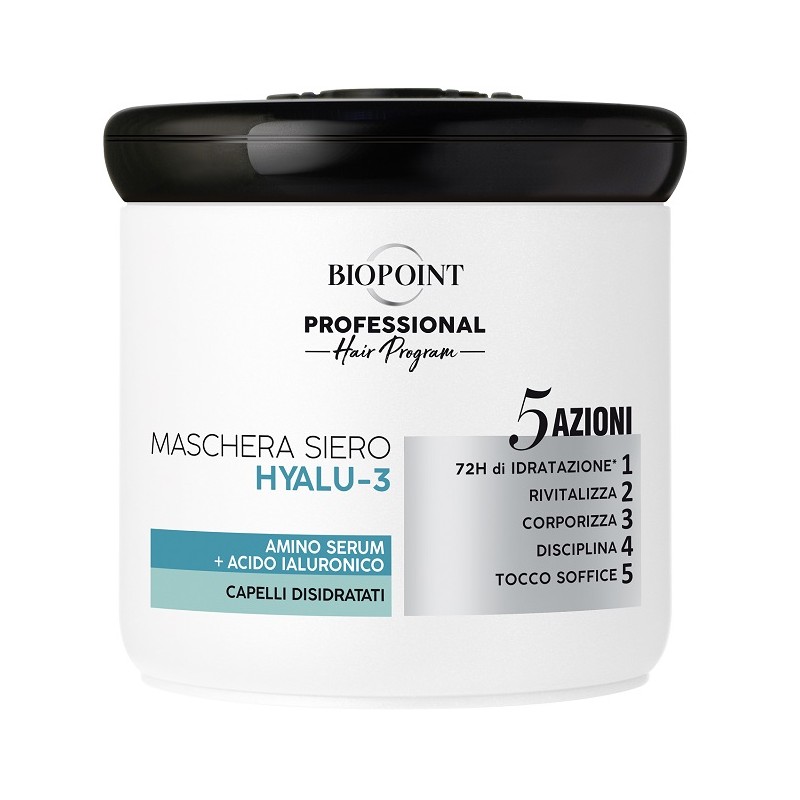 Biopoint Professional Hair Program Maschera Siero Hyalu 3 per Idratazione Capelli Vasetto 400 ml Biopoint Professional Hair Program Maschera Siero Hyalu 3 per Idratazione Capelli Vasetto 400 ml