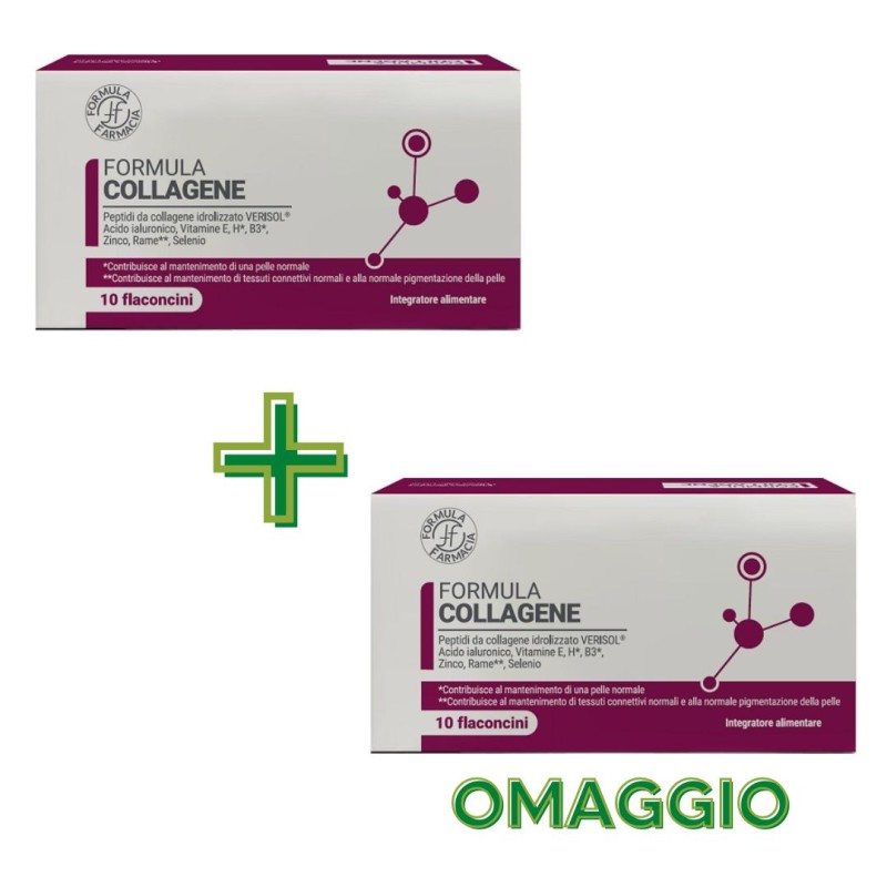 Formato di Formula Collagene Integratore per Pelle Elastica e Idratata 10 Flaconcini + 1 Confezione Omaggio