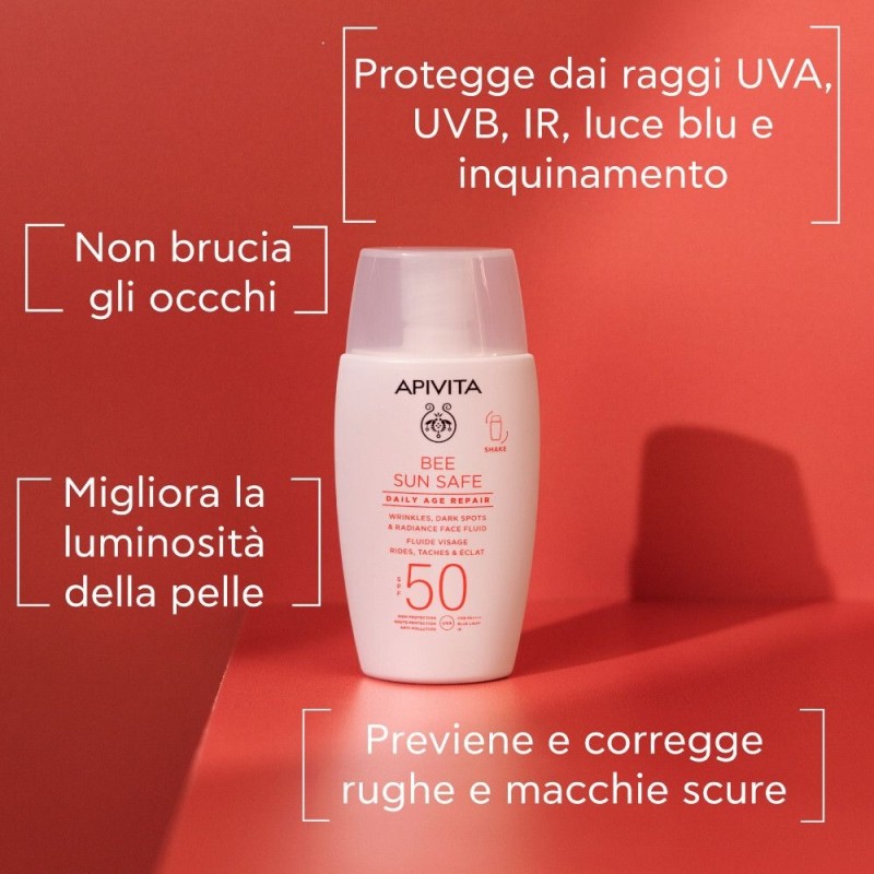 Confezione di Apivita Bee Sun Safe Crema Viso Giorno con SPF 50 per Rughe e Macchie 50 ml Confezione di Apivita Bee Sun Safe Crema Viso Giorno con SPF 50 per Rughe e Macchie 50 ml