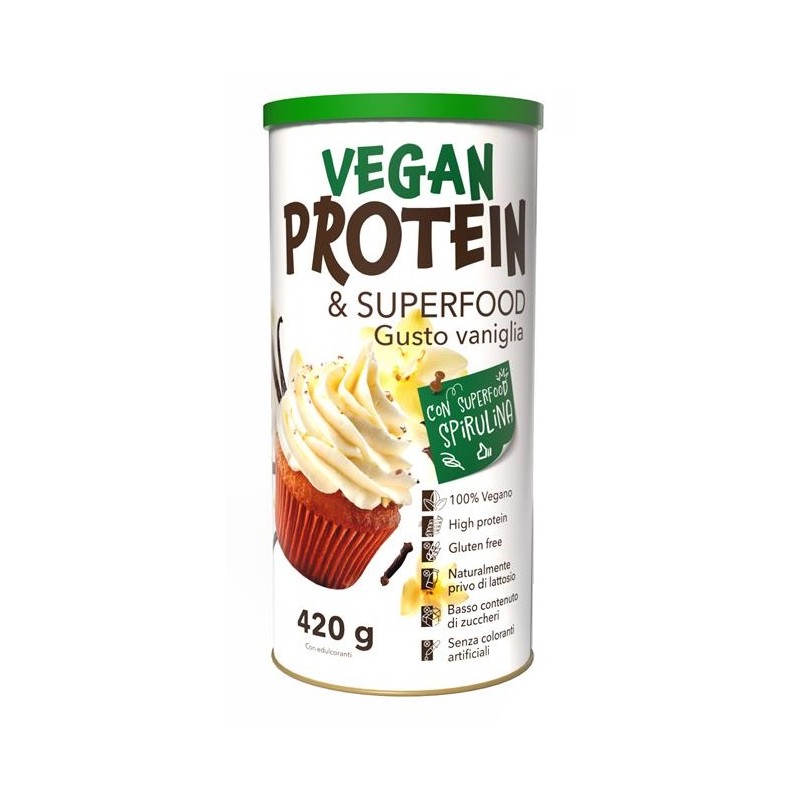 Vegan Protein & Superfood Vaniglia per Recupero Muscolare Barattolo da 420 g