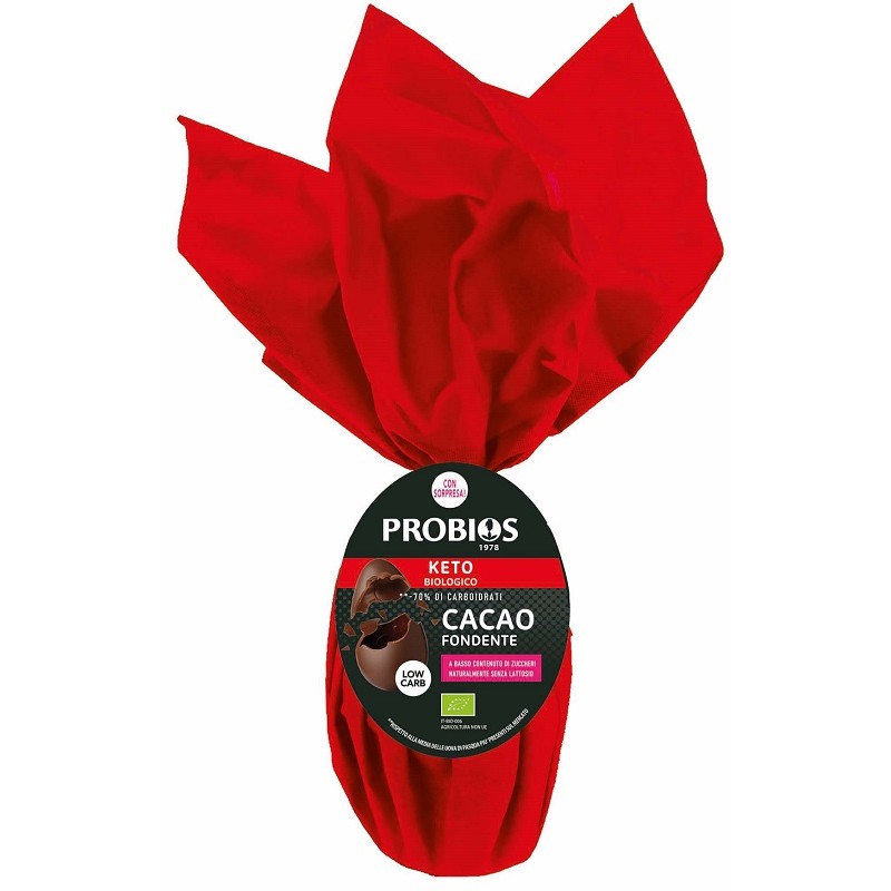 Probios Uovo Keto Pasqua uovo di cioccolato fondente keto senza glutine 100 g