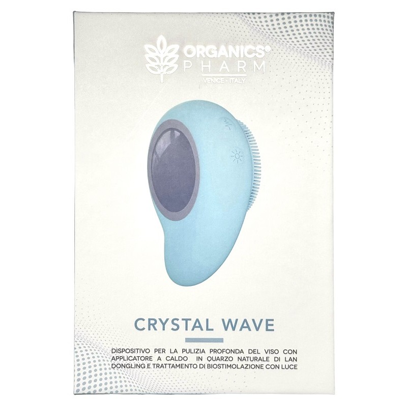 Organics Pharm Crystal Wave Azzurrina dispositivo pulizia viso LED compatto