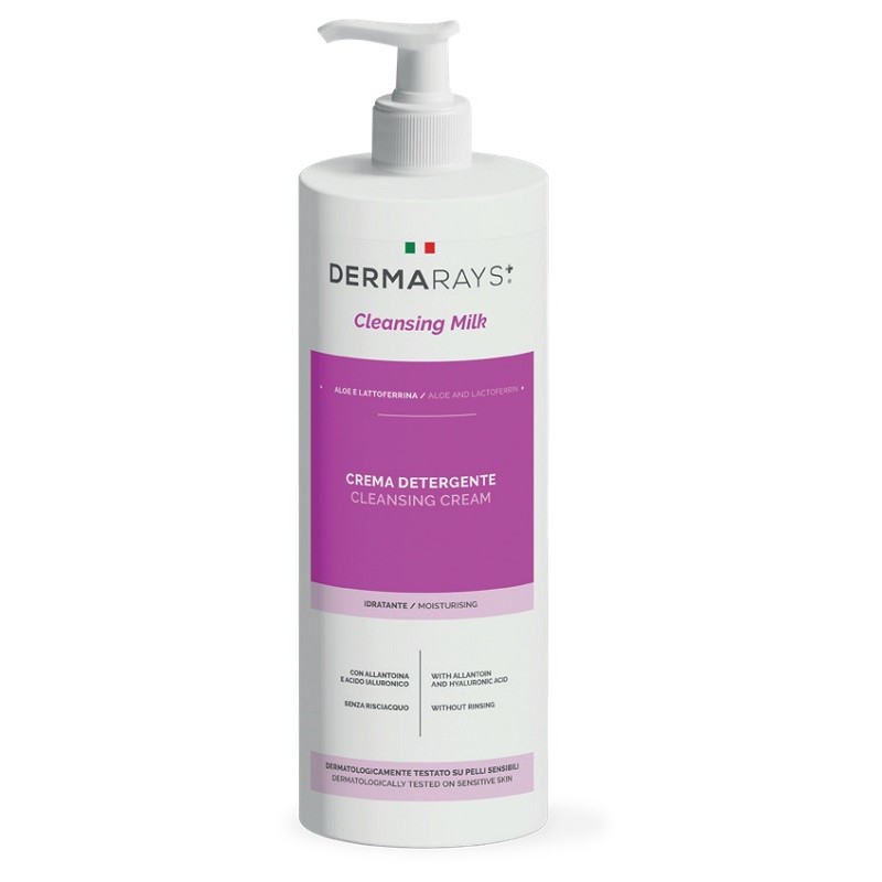 Dermarays Cleansing Milk detergente viso e corpo senza risciacquo per pelli sensibili 1 litro Dermarays Cleansing Milk detergente viso e corpo senza risciacquo per pelli sensibili 1 litro