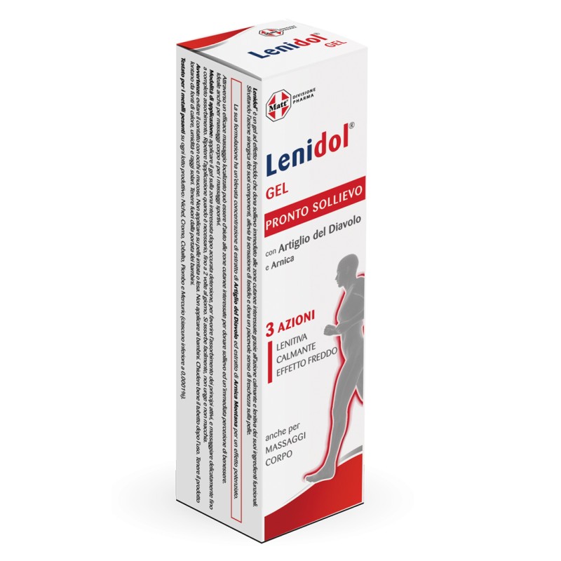 Lato Confezione Matt Lenidol Gel Lenitivo e Calmante Effetto Freddo 75ml