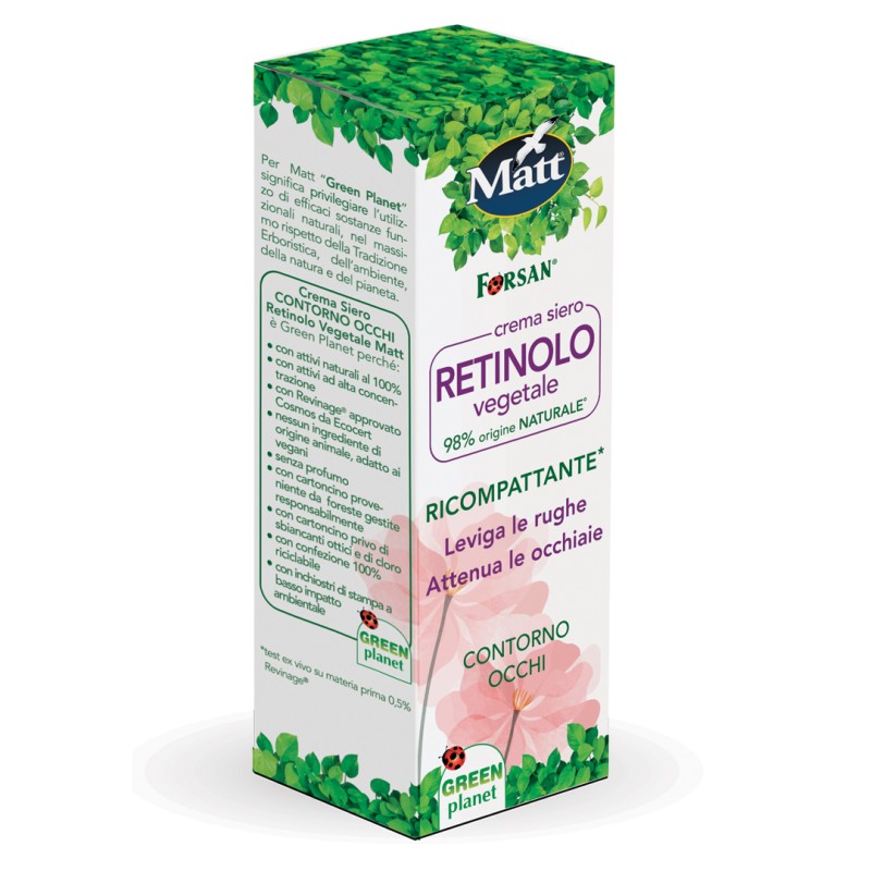 Confezione di Matt Contorno Occhi Retinolo Vegetale per Rughe e Occhiaie 15ml Confezione di Matt Contorno Occhi Retinolo Vegetale per Rughe e Occhiaie 15ml