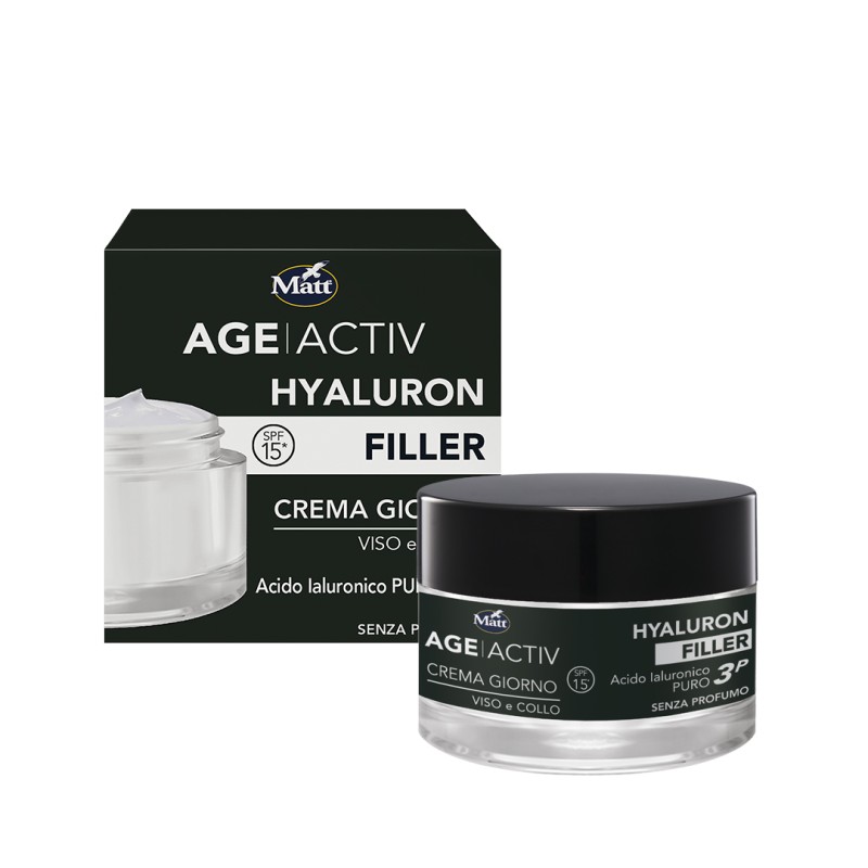 Confezione Matt Ageactiv Hyaluron Filler Crema Viso Antietà Giorno SPF15 50ml Confezione Matt Ageactiv Hyaluron Filler Crema Viso Antietà Giorno SPF15 50ml