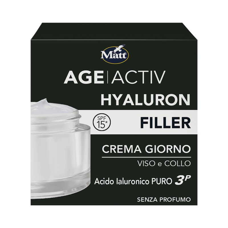 Confezione Matt Ageactiv Hyaluron Filler Crema Viso Antietà Giorno SPF15 50ml Confezione Matt Ageactiv Hyaluron Filler Crema Viso Antietà Giorno SPF15 50ml