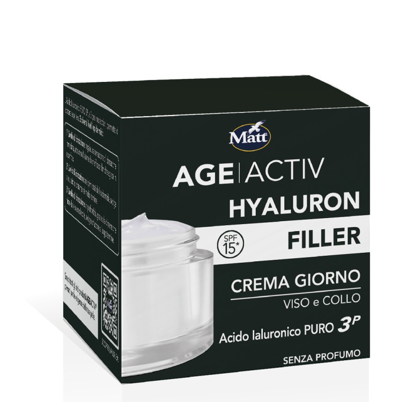 Confezione Matt Ageactiv Hyaluron Filler Crema Viso Antietà Giorno SPF15 50ml Confezione Matt Ageactiv Hyaluron Filler Crema Viso Antietà Giorno SPF15 50ml