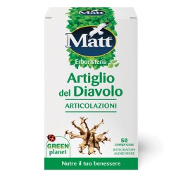 Confezione di Matt Artiglio Del Diavolo integratore per articolazioni 50 compresse Confezione di Matt Artiglio Del Diavolo integratore per articolazioni 50 compresse