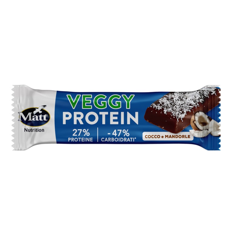 Confezione di Matt Veggy Protein Cocco e Mandorle Barretta Proteica 50 g Confezione di Matt Veggy Protein Cocco e Mandorle Barretta Proteica 50 g