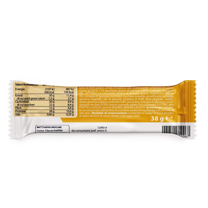 Retro Confezione di Matt Nuts Protein Barretta Arachidi Caramello Mandorle snack proteico per energia e recupero 38g Retro Confezione di Matt Nuts Protein Barretta Arachidi Caramello Mandorle snack proteico per energia e recupero 38g
