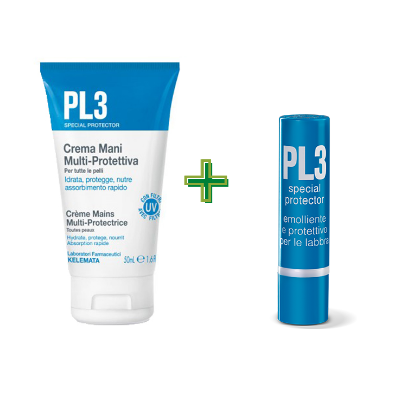 Bundle Stick Labbra PL3 5g + Crema Mani Multi Protettiva 50g