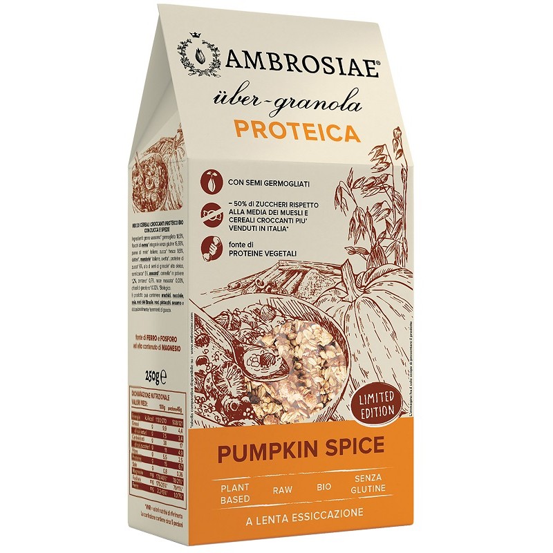 Uber Granola proteica pumpkin spice bio per Colazione Proteica e Snack Sano 250 g