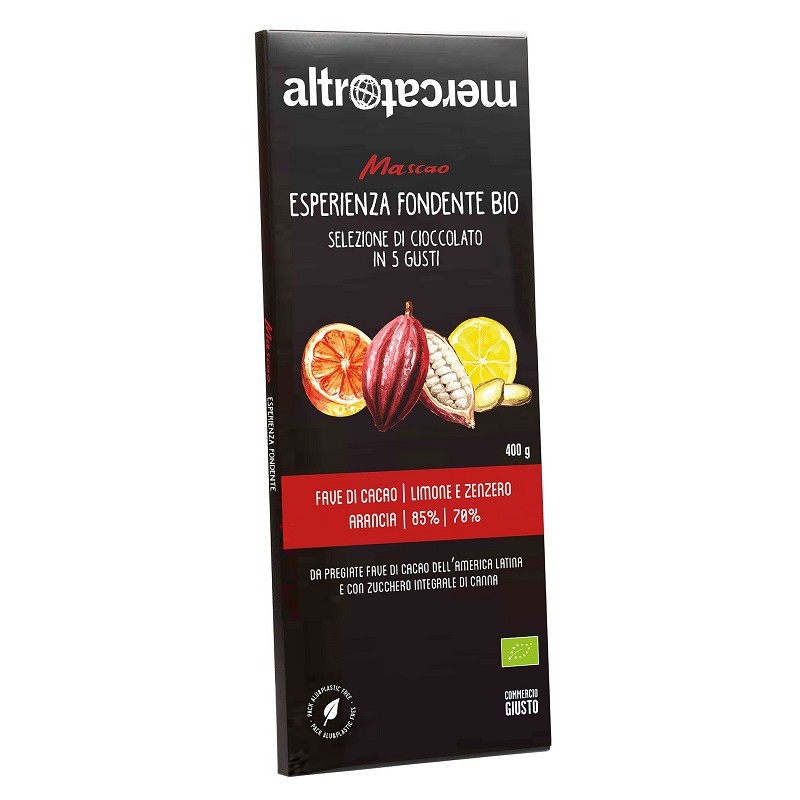 Altromercato Mascao Esperienza Fondente Bio selezione cioccolato fondente biologico 400g Altromercato Mascao Esperienza Fondente Bio selezione cioccolato fondente biologico 400g