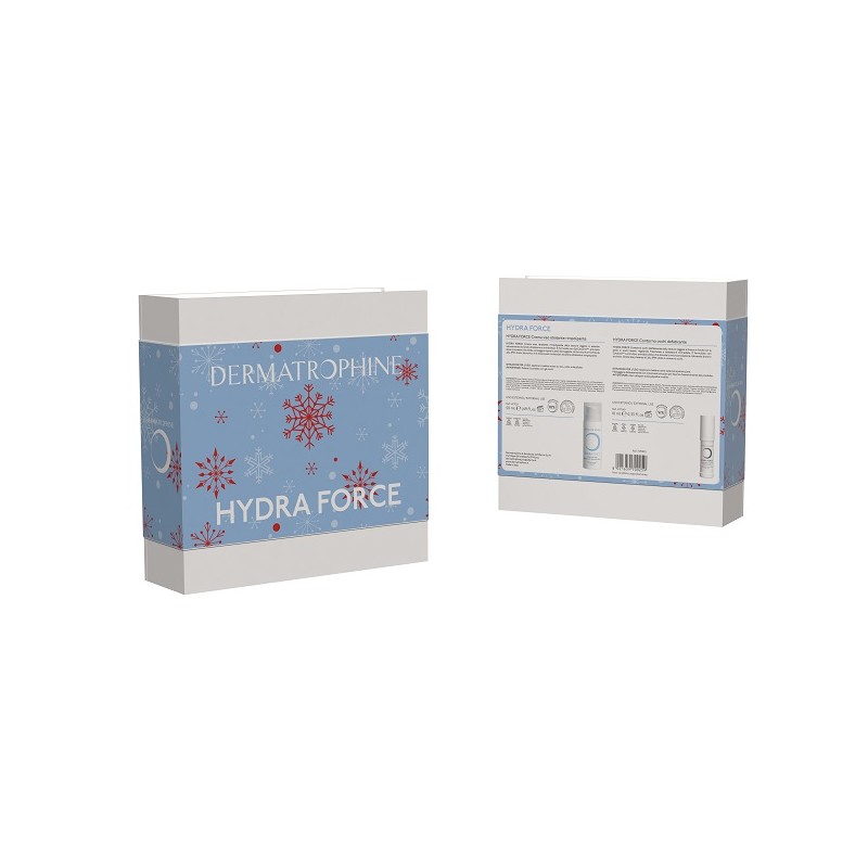 Dermatrophine Cofanetto Natale Hydra Force per Idratazione e Sguardo Luminoso crema viso 50ml + contorno occhi 10ml