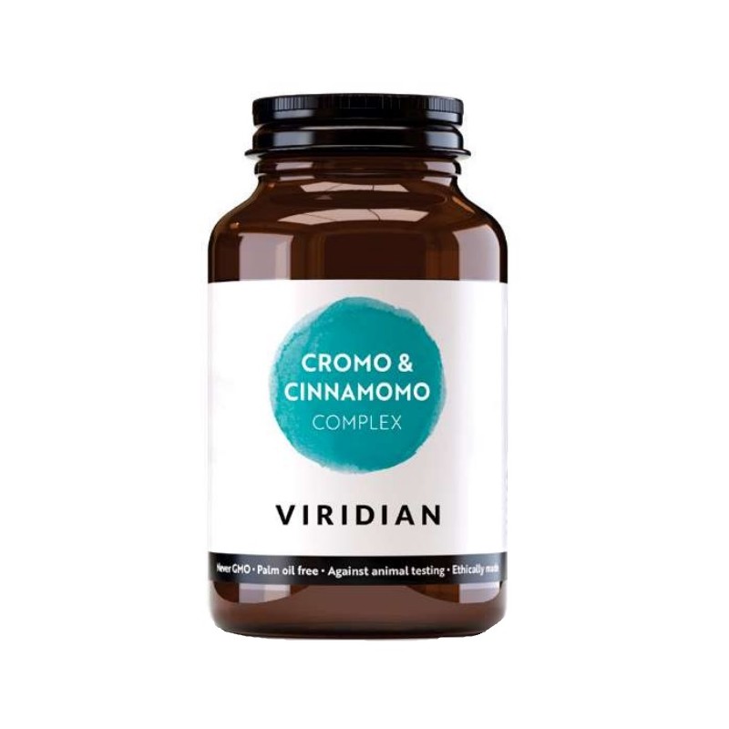 Viridian Cromo&cinnamomo Complex per Metabolismo e Glucosio 60 Capsule