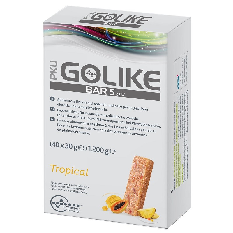 Pku Golike Bar 5g Pe Tropical per Fenilchetonuria Astuccio 40 Barrette da 30g