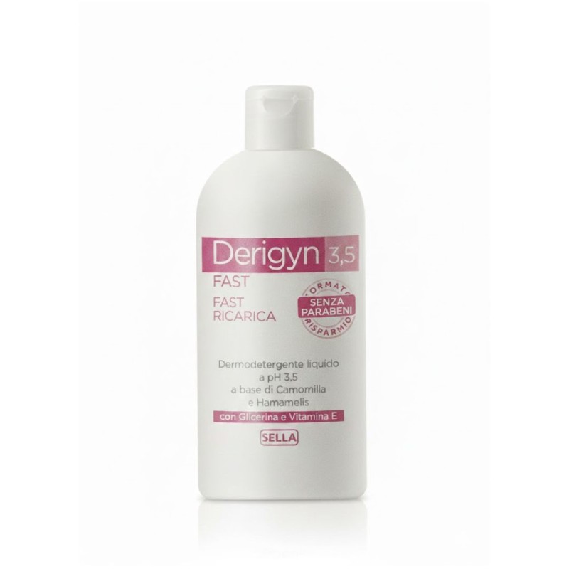 Formato di Sella Derigyn Fast Detergente Intimo Idratante Confezione Ricarica 500ml