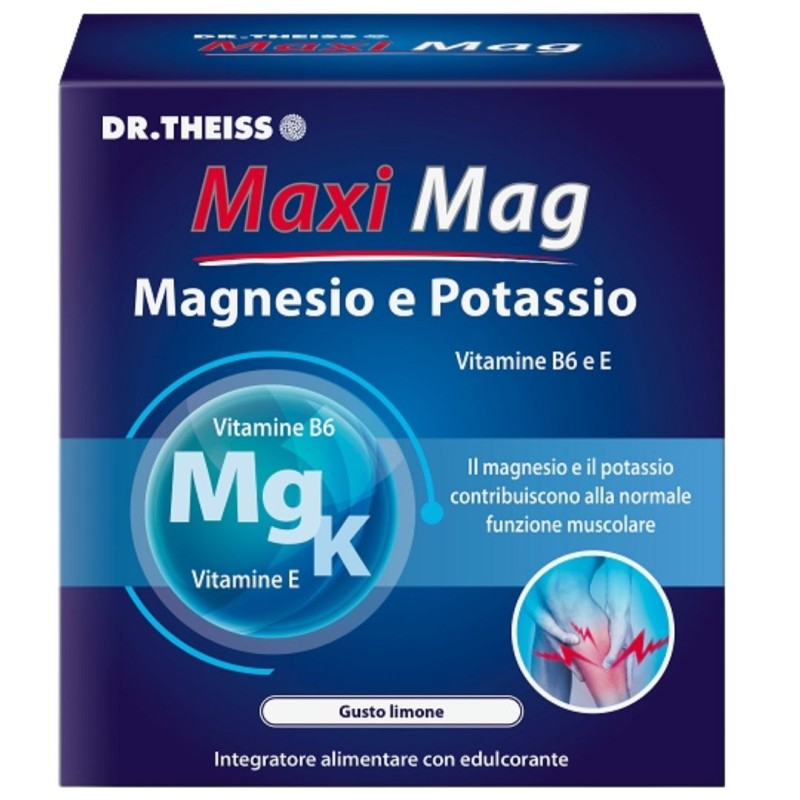 confezione di Dr. Theiss Maxi Mag Magnesio e Potassio Gusto Limone 20 Bustine confezione di Dr. Theiss Maxi Mag Magnesio e Potassio Gusto Limone 20 Bustine