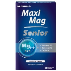 confezione di Dr. Theiss Maxi Mag Senior 375mg Integratore di Magnesio 30 Compresse confezione di Dr. Theiss Maxi Mag Senior 375mg Integratore di Magnesio 30 Compresse