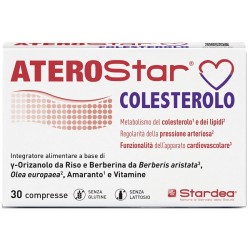 confezione di Aterostar Colesterolo Integratore per Colesterolo e Benessere Cardiovascolare 30 Compresse