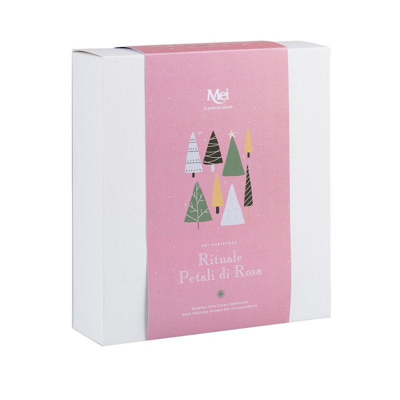 Mei Coffret Rose Petals Xmas Collection cofanetto corpo idratante e profumato olio 100ml + shower gel 200ml