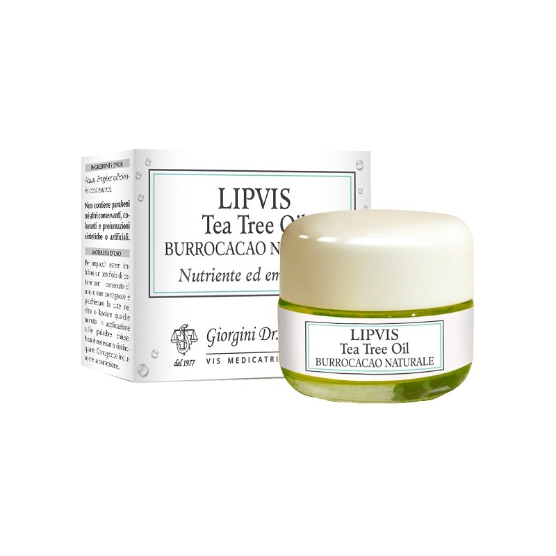 Lipvis Tea Tree Oil Burrocacao Naturale per Labbra Secche e Screpolate Tubo da 15ml Lipvis Tea Tree Oil Burrocacao Naturale per Labbra Secche e Screpolate Tubo da 15ml
