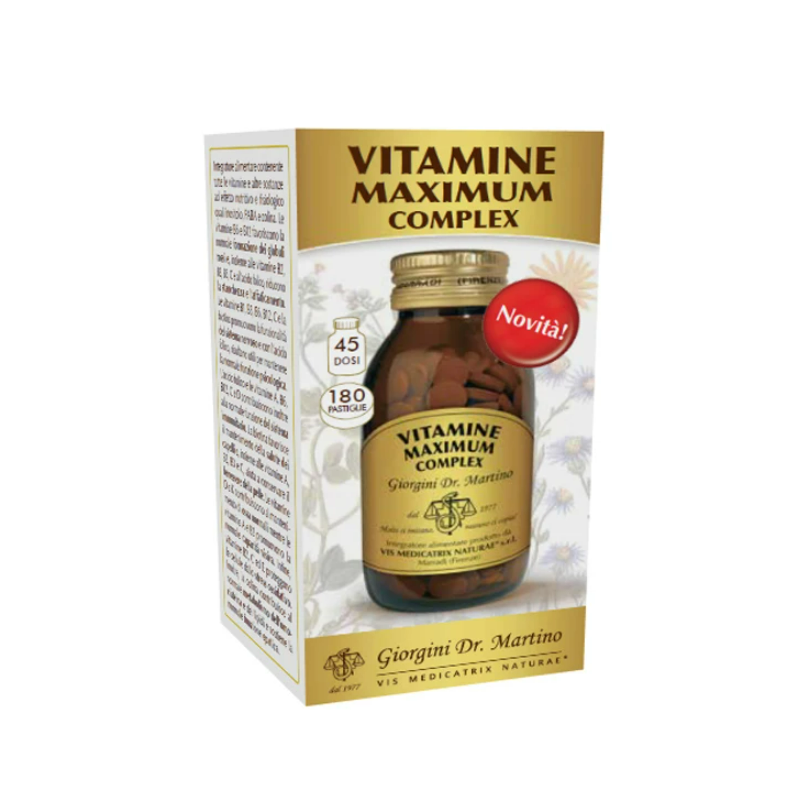 confezione di Dr. Giorgini Vitamine Maximum Complex Integratore Completo 180 Pastiglie