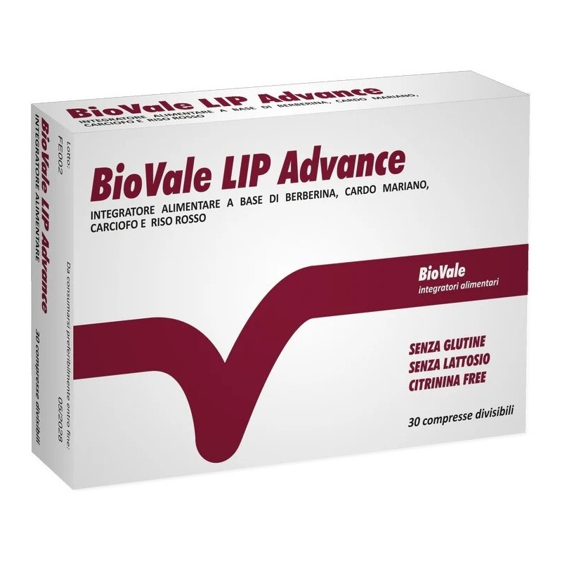 Biovale Lip Advance integratore per colesterolo e fegato 30 compresse divisibili Biovale Lip Advance integratore per colesterolo e fegato 30 compresse divisibili