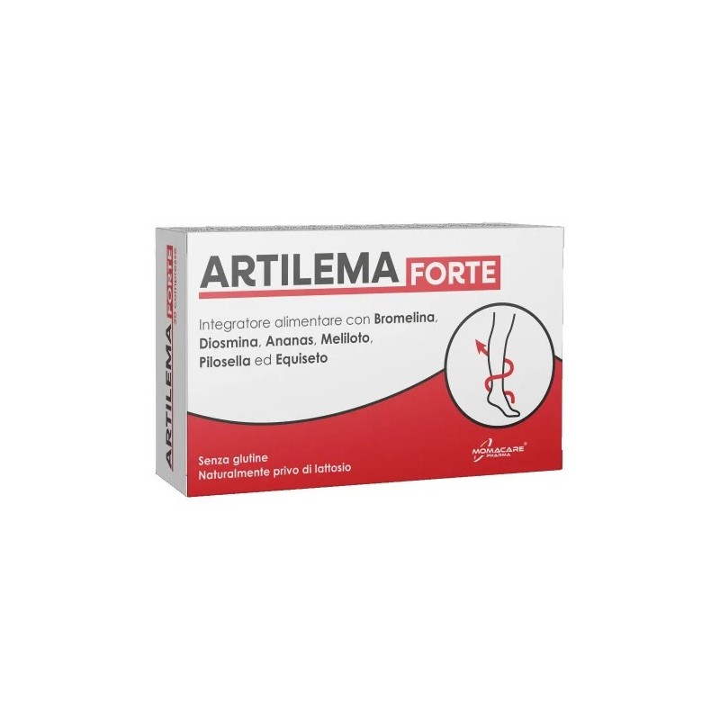 Confezione di Artilema Forte integratore per drenaggio liquidi e microcircolo 20 compresse Confezione di Artilema Forte integratore per drenaggio liquidi e microcircolo 20 compresse