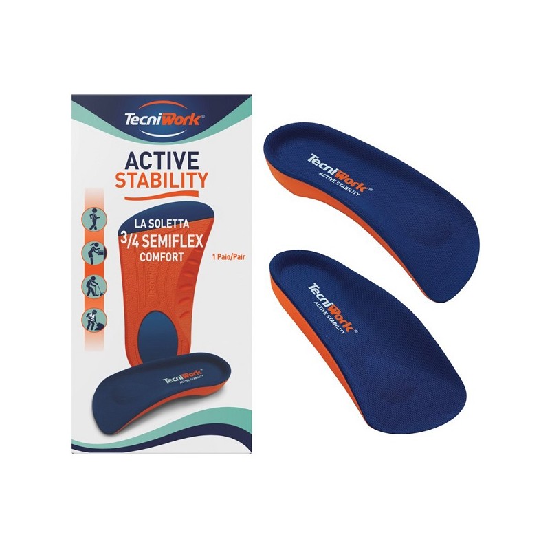 Soletta Active Stability Semiflex L 43-46 per supporto plantare e comfort quotidiano 1 paio Soletta Active Stability Semiflex L 43-46 per supporto plantare e comfort quotidiano 1 paio