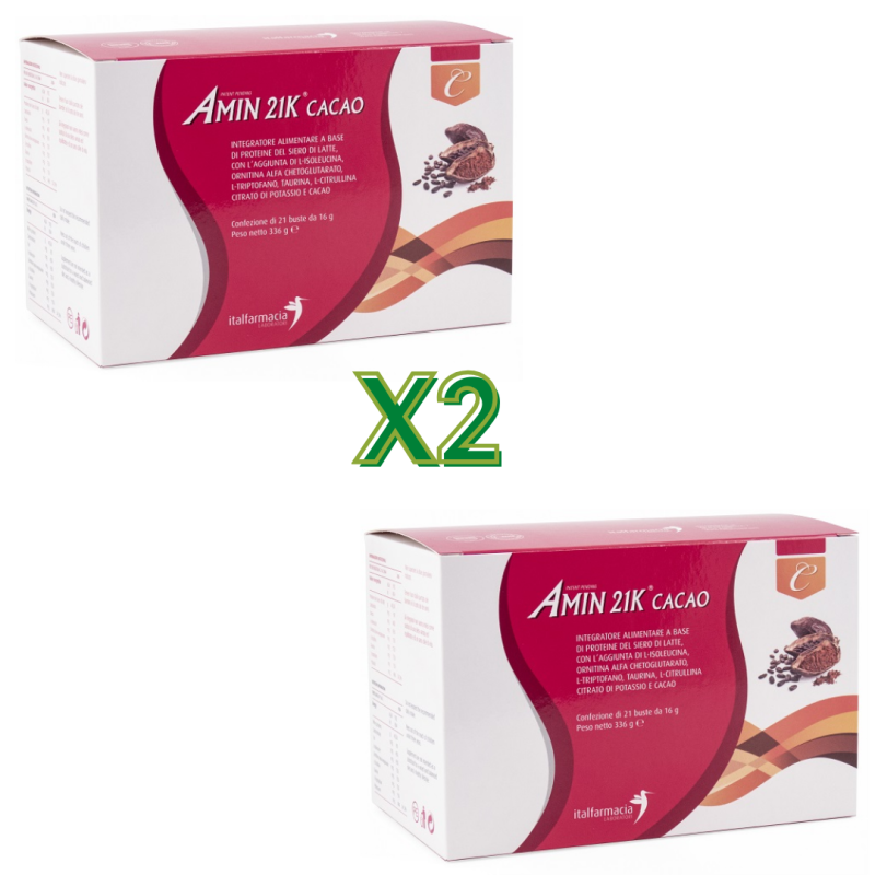 Amin 21K Cacao integratore energizzante per dimagrimento e massa muscolare 2 confezioni da 336g Amin 21K Cacao integratore energizzante per dimagrimento e massa muscolare 2 confezioni da 336g